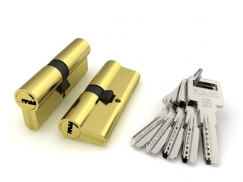 Цилиндровый механизм R600/70 mm-BL (30+10+30) BBP латунь 5 ключей БЛИСТЕР