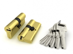 Цилиндровый механизм R600/80 mm-BL (30+10+40) BBP латунь 5 ключей БЛИСТЕР