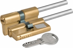 Цилиндровый механизм под вертушку (длинный шток) 164 SX/81 (45+10+26) mm латунь 5 ключей