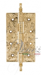 Дверная петля универсальная латунная с узором Venezia CRS012 152x89x4 полированная латунь