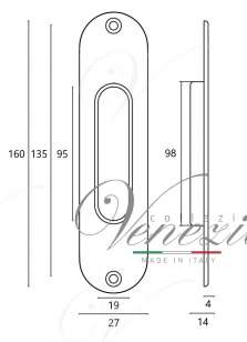 Ручка для раздвижной двери Venezia U133 полированный хром (1шт.)