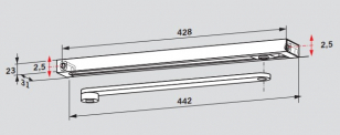 Скользящий канал для доводчиков DORMA TS 91/92/93, цвет - серебро.