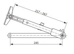 К-17456-00-0-7: Комплект стандартных рычажных тяг с ФОП для доводчиков G-U OTS 210/OTS 430, цвет - белый.