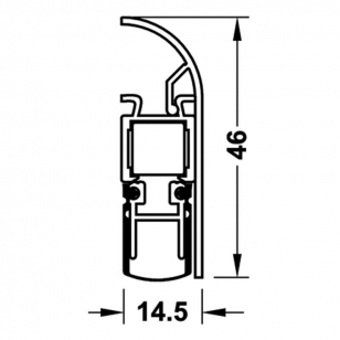 Порог автоматический накладной Athmer Schall-Ex Applic A Silver (серебристый) L=630мм (ригель на стороне петель)