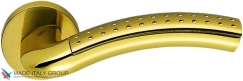Дверная ручка на круглом основании COLOMBO Milla LC41 RSB матовое золото / полированная латунь