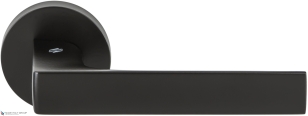 Дверная ручка на круглом основании COLOMBO Robocinque ID61RSB-NM матовый черный