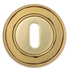 Накладка дверная под ключ буратино Venezia KEY-1 D6 французcкое золото + коричневый (2шт.)