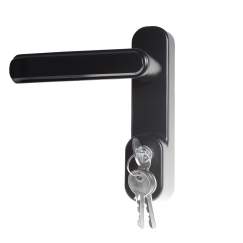 Внешняя нажимная ручка Doorlock V PD700/H2 серия Variant, черная, с цилиндром. Для противопожарных дверей. Толщина двери до 105мм. Для накладной антипаники.