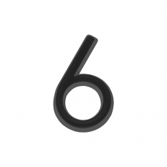 Цифра " 6"  самоклеящаяся ABS (50х37) (FUARO) BL черный