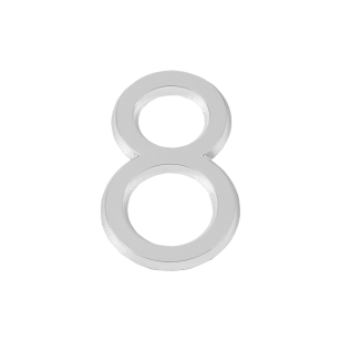 Цифра " 8"  самоклеящаяся ABS (50х37) (FUARO) CP хром