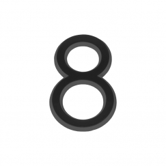 Цифра " 8"  самоклеящаяся ABS (50х37) (FUARO) BL черный