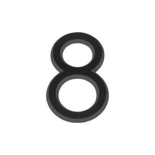Цифра " 8"  самоклеящаяся ABS (50х37) (FUARO) BL черный