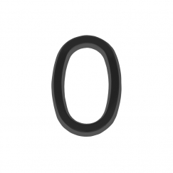Цифра " 0"  самоклеящаяся ABS (50х37) (FUARO) BL черный