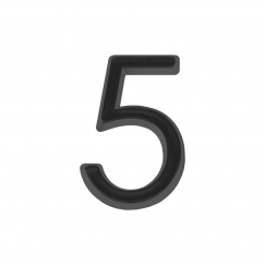 Цифра " 5"  самоклеящаяся ABS (50х37) (FUARO) BL черный
