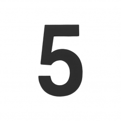 Цифра " 5"  самоклеящаяся SS304 (50х30) (FUARO) BL черный
