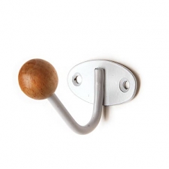 Крючок-вешалка с деревянным шариком КВД-1 (белый)