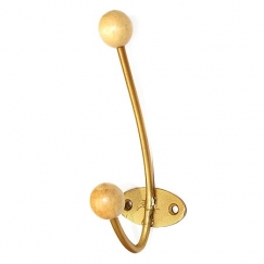 Крючок-вешалка с деревянным шариком КВД-2 (золотой металлик)