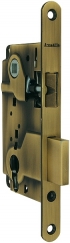 LH 25-50 AB BOX Замок межкомнатный под цилиндр. механизм 1ригель+защёлка (бронза) с отв. планкой