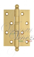 Дверная петля универсальная латунная с круглым колпачком Venezia CRS010 102x76x3 французское золото