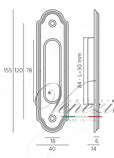 Ручка для раздвижной двери Venezia U111 полированный хром (1шт.)
