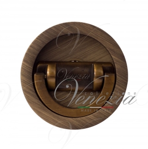 Ручка для раздвижной/распашной двери на круглом основании Venezia U155 матовая бронза