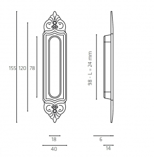 Ручка для раздвижной двери Venezia U122 DECOR матовая бронза (1шт.)