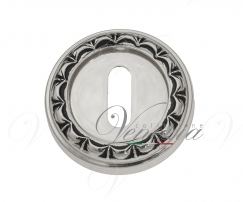 Накладка дверная под ключ буратино Venezia KEY-1 D2 натуральное серебро + черный (2шт.)