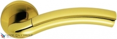 Дверная ручка на круглом основании COLOMBO Milla LC31RSB матовое золото / полированная латунь