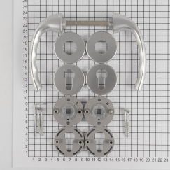 Объектный гарнитур НОРРЕ 1710/42KV/42KVS (Tokyo) PZ  F1 (анодированный серебристый алюминий), Schnellstift, A=37-42мм, под цилиндр, шток 8мм, 3 категория 