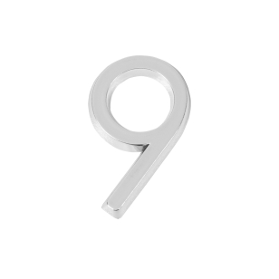 Цифра " 9"  самоклеящаяся ABS (50х37) (FUARO) CP хром