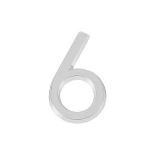 Цифра " 6"  самоклеящаяся ABS (50х37) (FUARO) CP хром