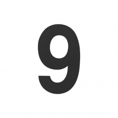 Цифра " 9"  самоклеящаяся SS304 (50х30) (FUARO) BL черный