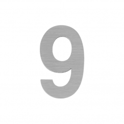 Цифра " 9"  самоклеящаяся SS304 (50х30) (FUARO) SSC сатинированный хром